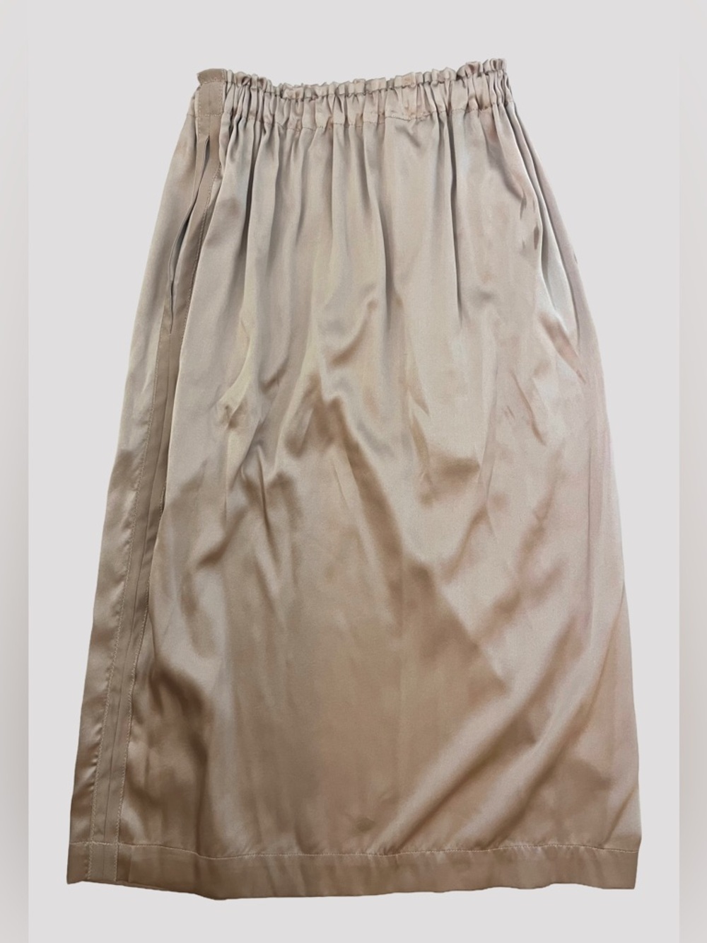 Brazeau Tricot Champagne Taupe Silk Skirt Size 1 - Picture 2 of 11